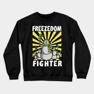 Vintage Snowman Freezedom Fighter Pun Resist Revolution Crewneck Sweatshirt